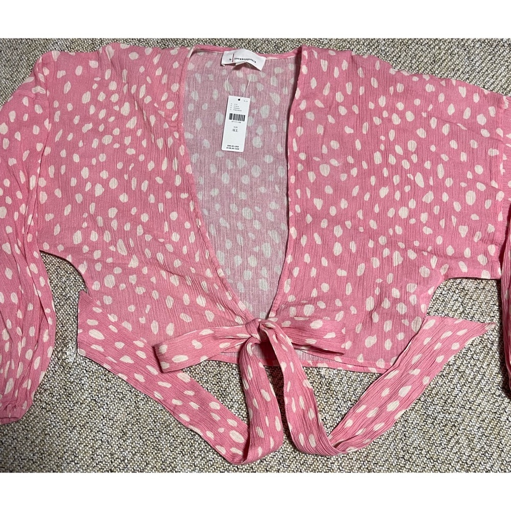 Anthropologie Tie-Front Cropped Kimono NWT - One Size - Picture 4 of 13